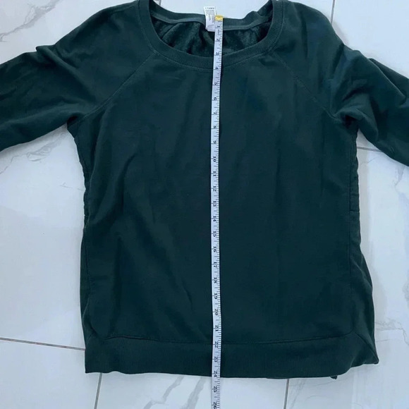 90 DEGREE/ Forest green/ Crew neck/ Raglan sweater/ Side slits/ Size US L - Picture 11 of 13